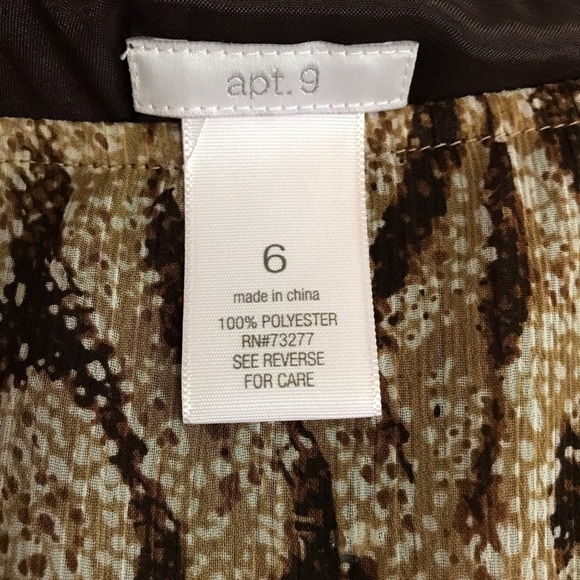 APT. 9 abstract animal print lined skirt size 6 - Picture 5 of 6